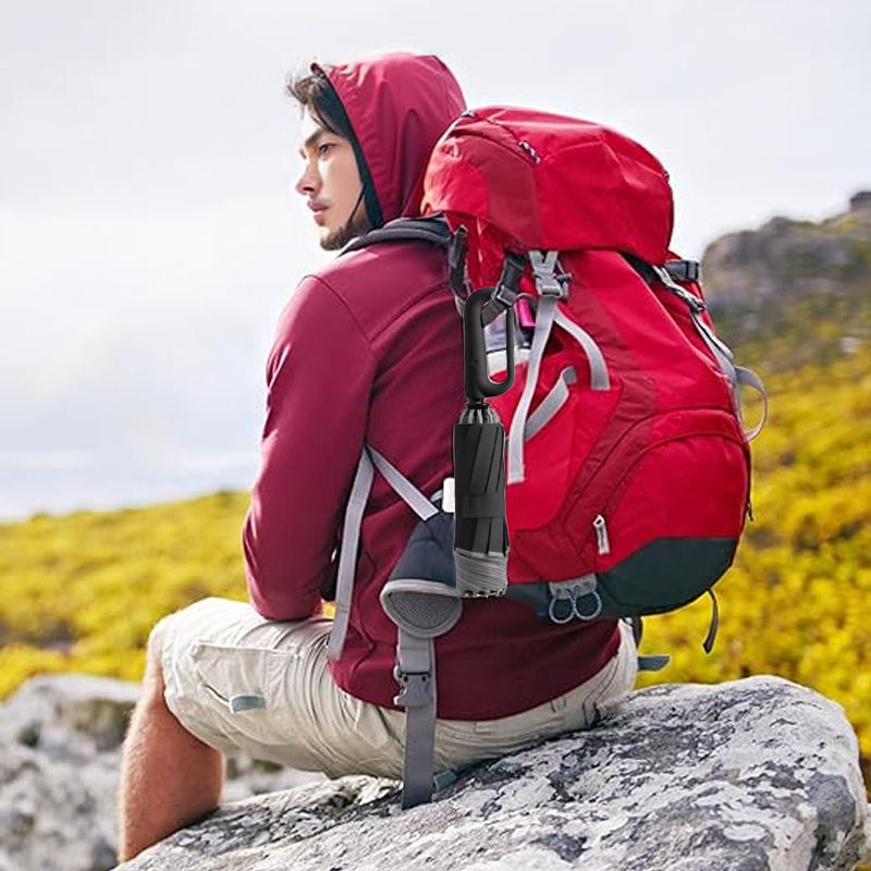 Portable Windproof 3 Fold Umbrella 8 10 or 12 Ribs UV Protection Custom Logo Printing Easy Hang O Shape Handle