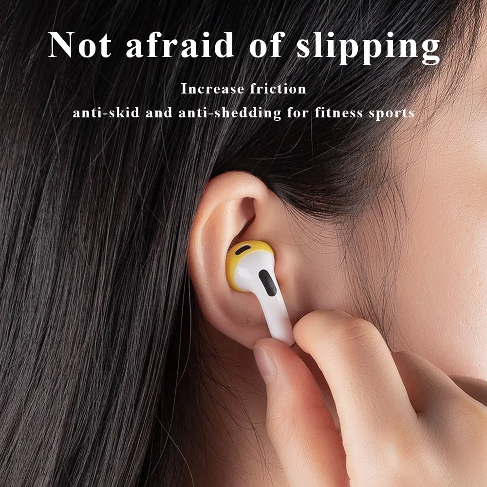 1 Pair Silicone Earphone Ear Caps for Apple Air Pods 3, Bluetooth Earbuds Ear Tips Protective Covers - White