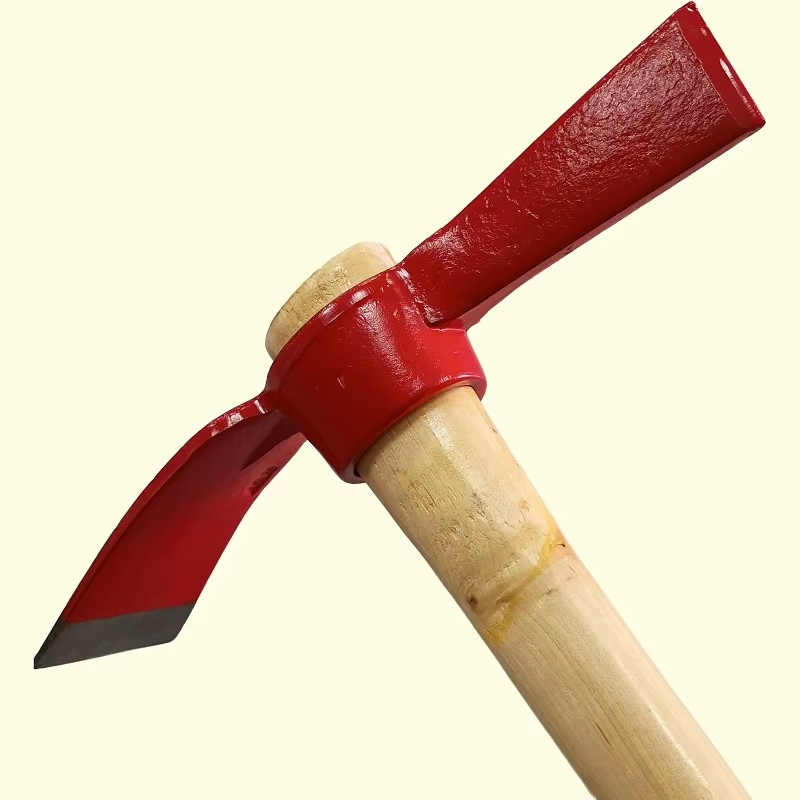 Rail Steel Forged Pickaxe with Anti-Slip Wooden Handle