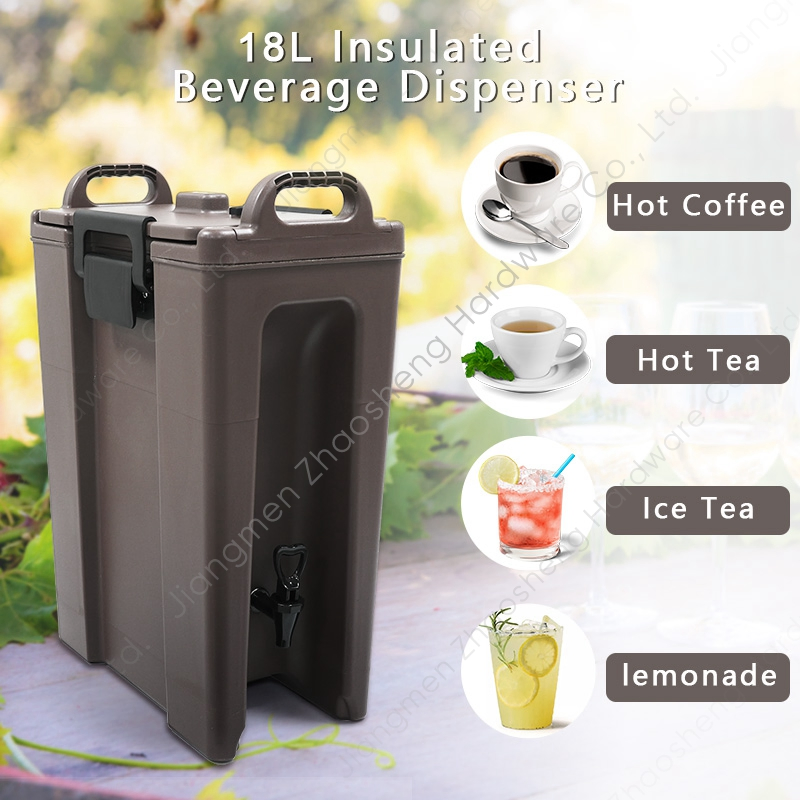 18L Plastic Water Tea Bucket Insulated Beverage Server Hot Cold Drinks Dispenser