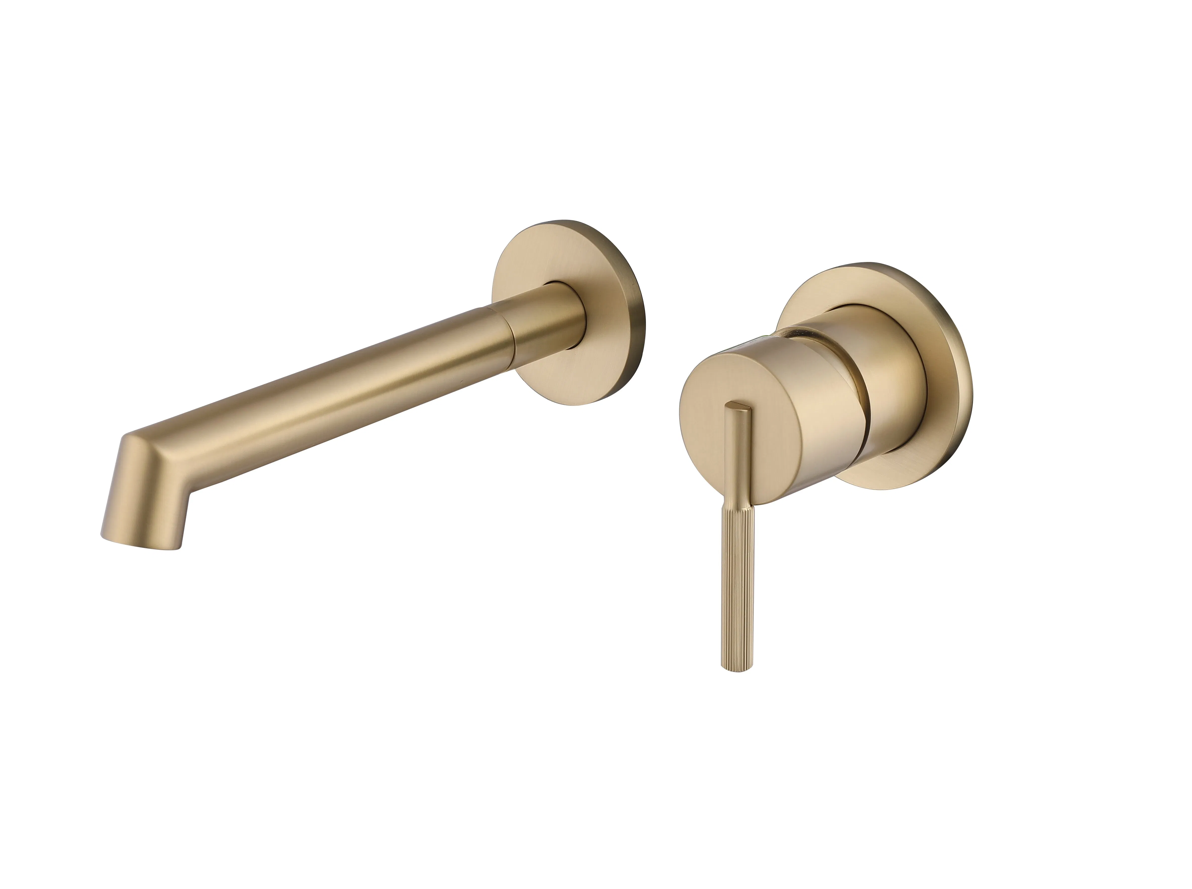 Настенный смеситель для раковины, латунь, PVD золото