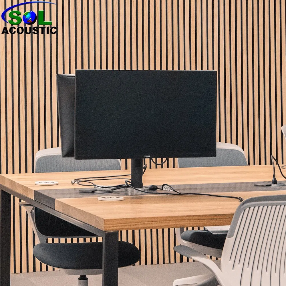 Sol Acoustic Wood Timber Slat Acoustic Panel Soundproofing Pet Felt MDF Board