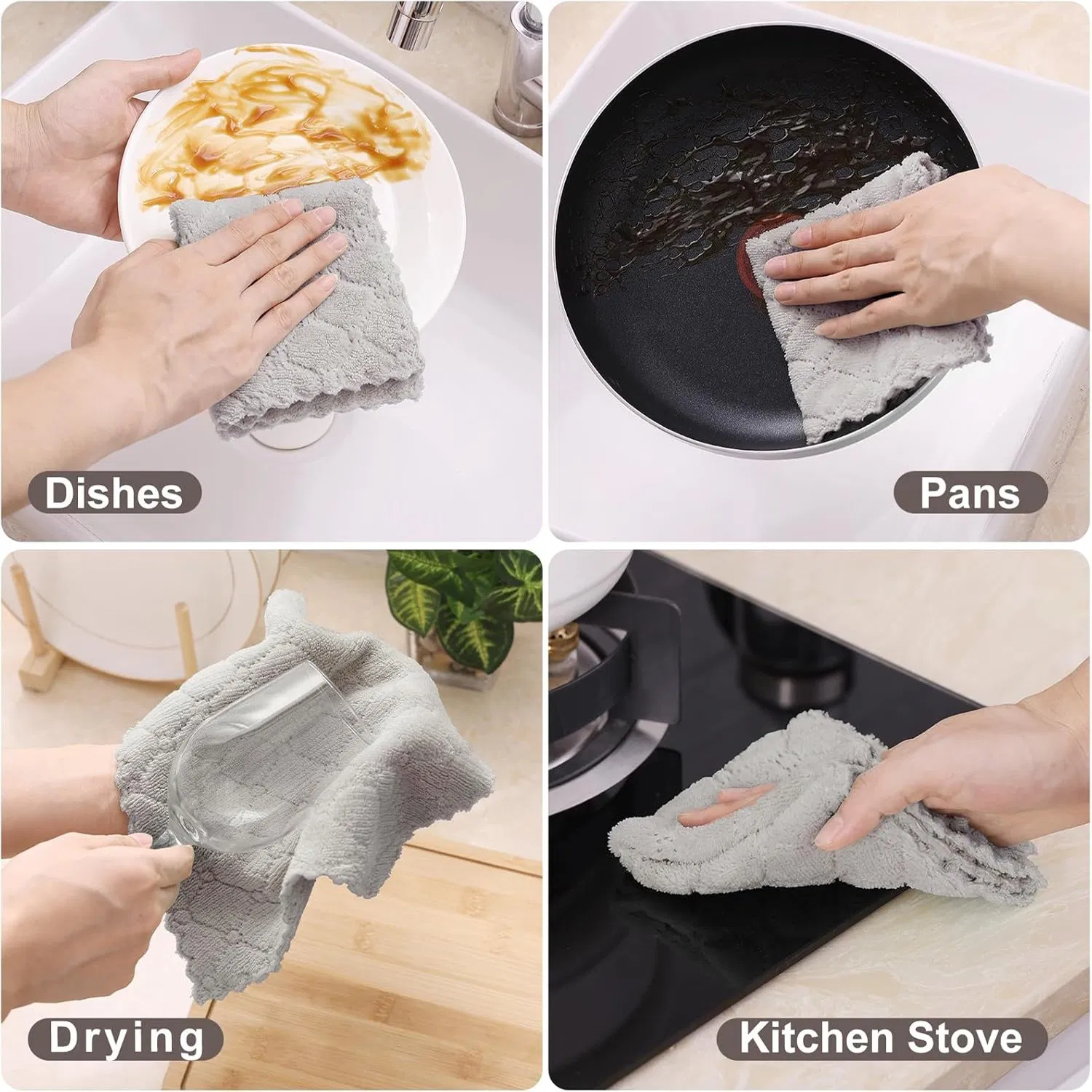 Microfiber Super Clean Cheap Edgeless Kitchen Cloth