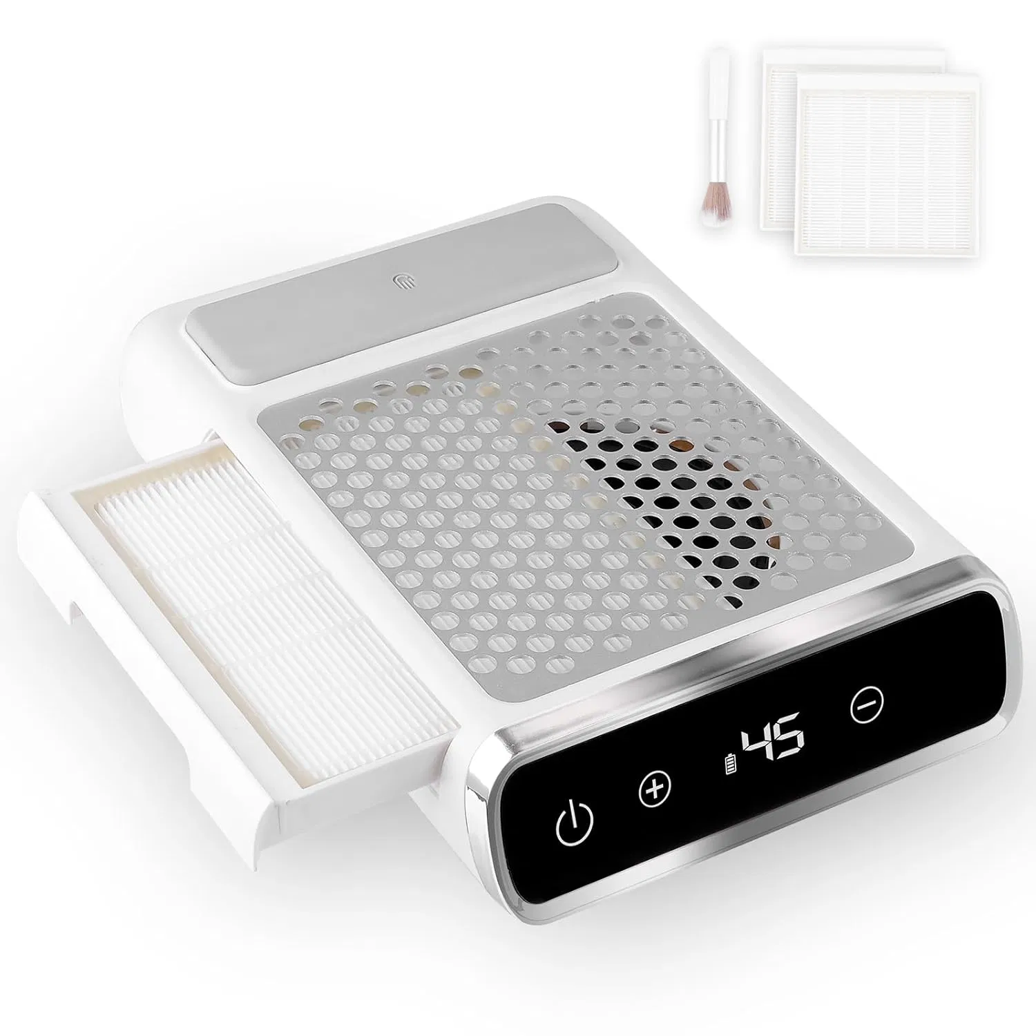 Rechargeable Nail Dust Collector Professional 80W LCD Nail Extractor Vacuum