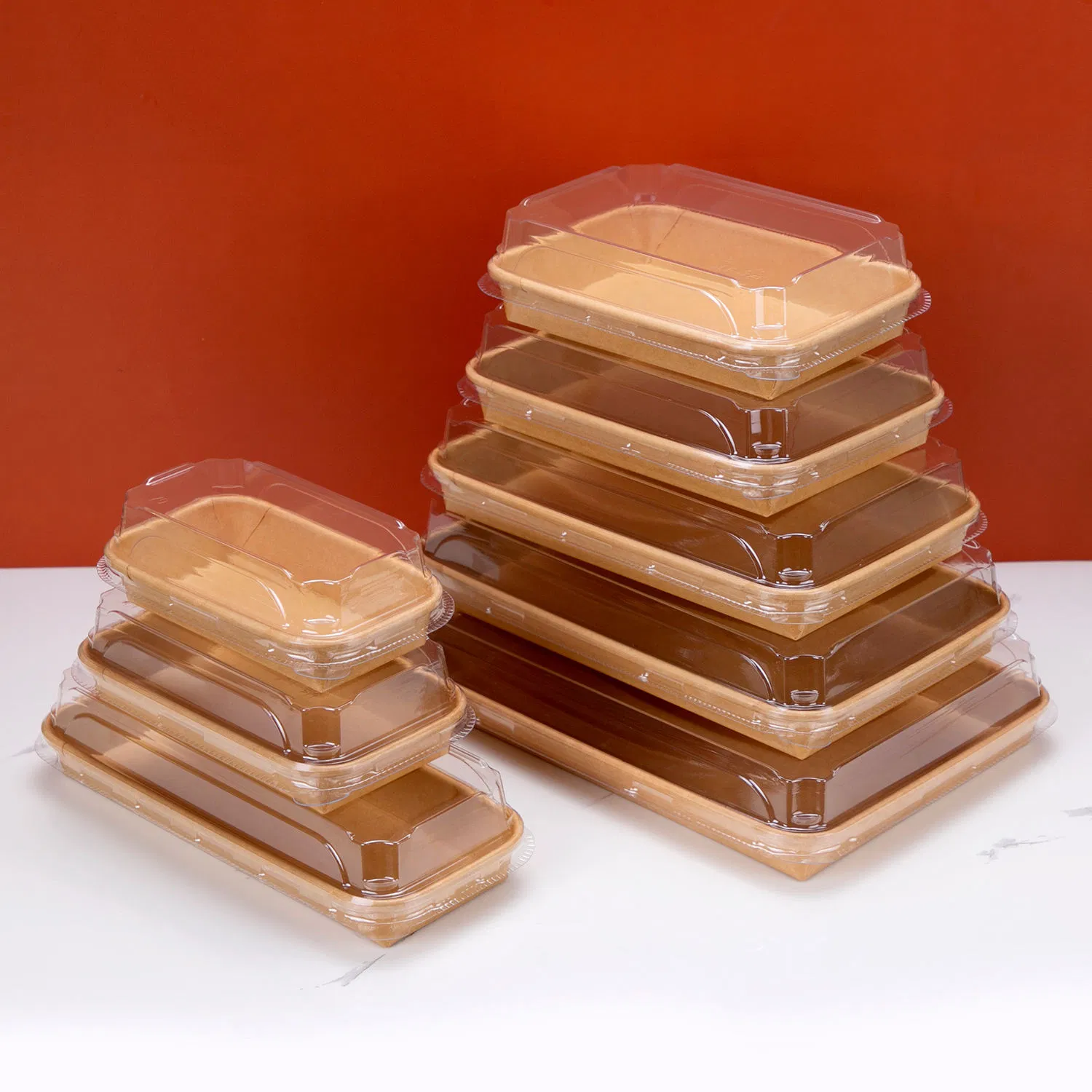 Крафт-бокс для суши прямоугольный, бумажный лоток