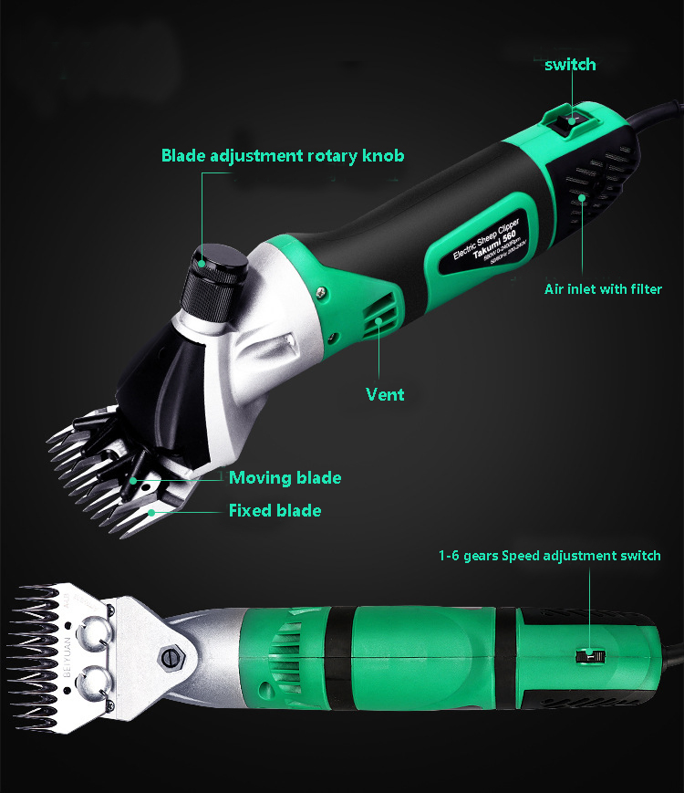 500W Professional Corded Electric Shearing Clippers for Animal Grooming Clippers (PT007)