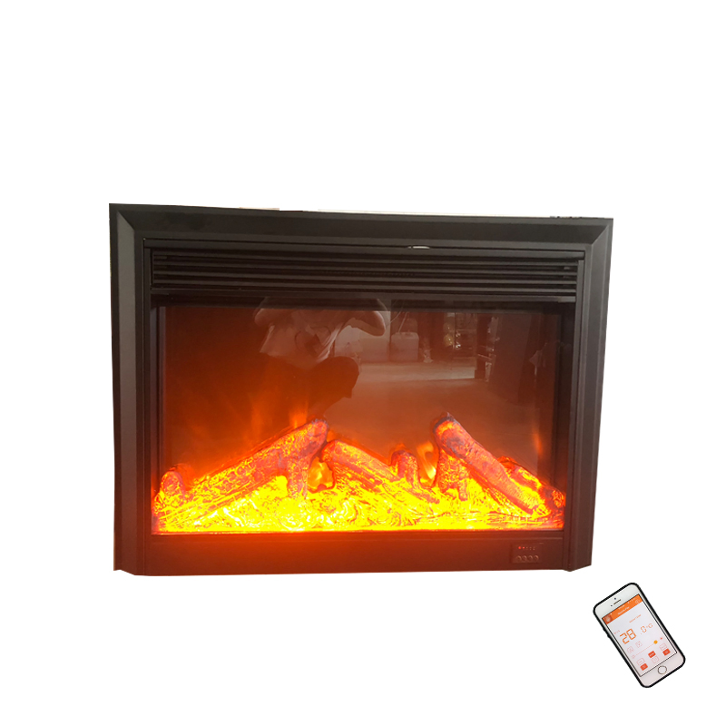 29 Inch 1500W Black Wall Mounted Heated Electric Fireplace (EMP-002)