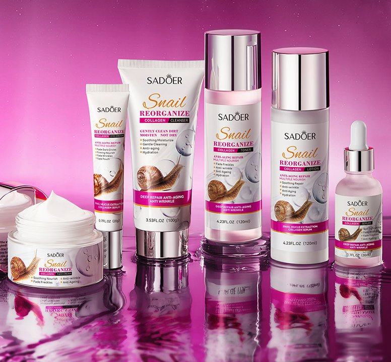 Online Wholesale and Retail Snail Reorganize Collagen Nourishing Skin Care Products Refreshing Hydrating Moisturizing Skin Care Set
