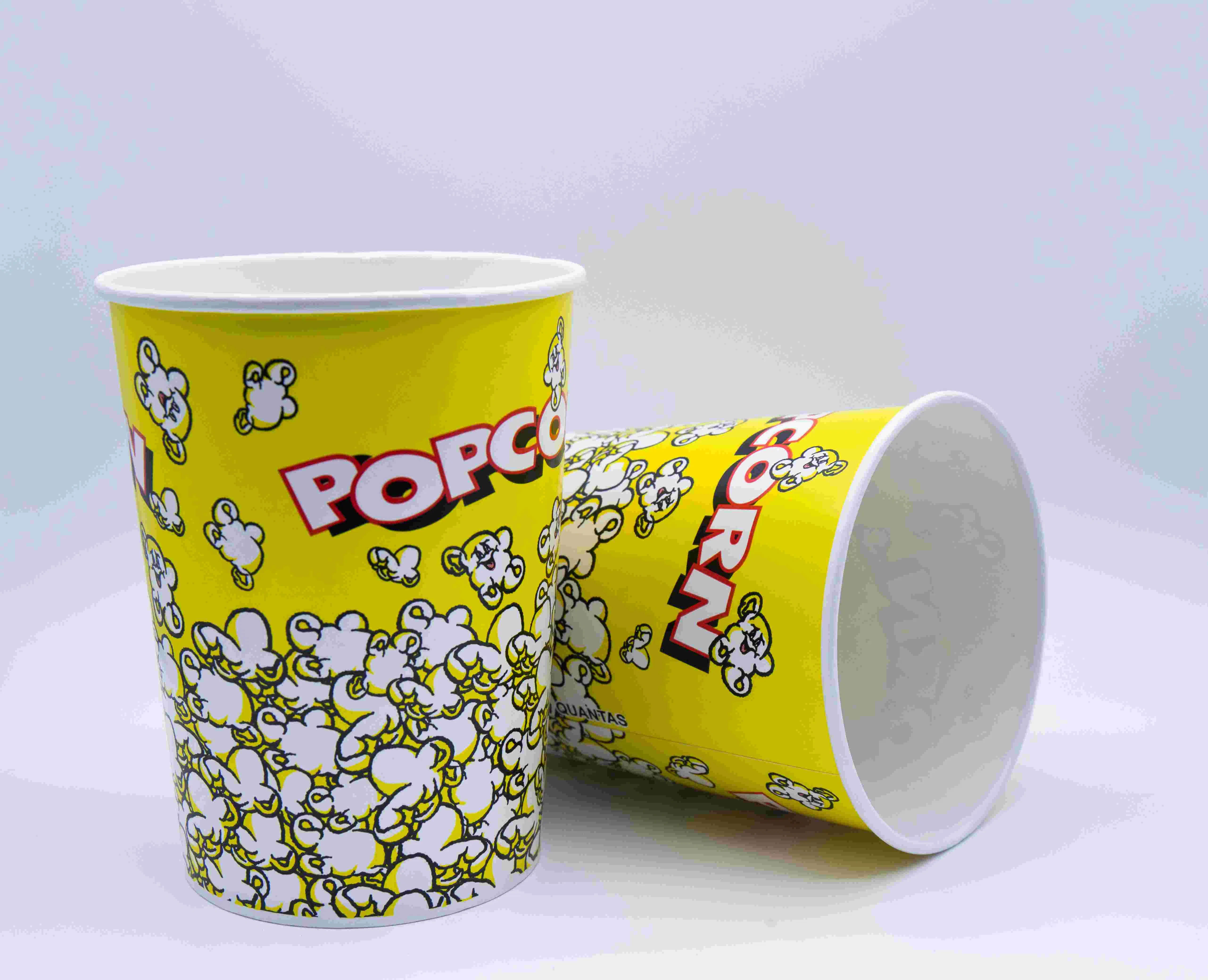 Craft Paper Single-Shaped Food Container Packaging Rice Snack Noodles Popcorn Salad Bowl PE PLA Water-Base Coating Bucket Bowl