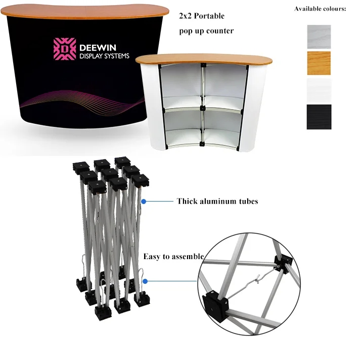 Portable Podium Promotion Tension Fabric Counters for Trade Show Display