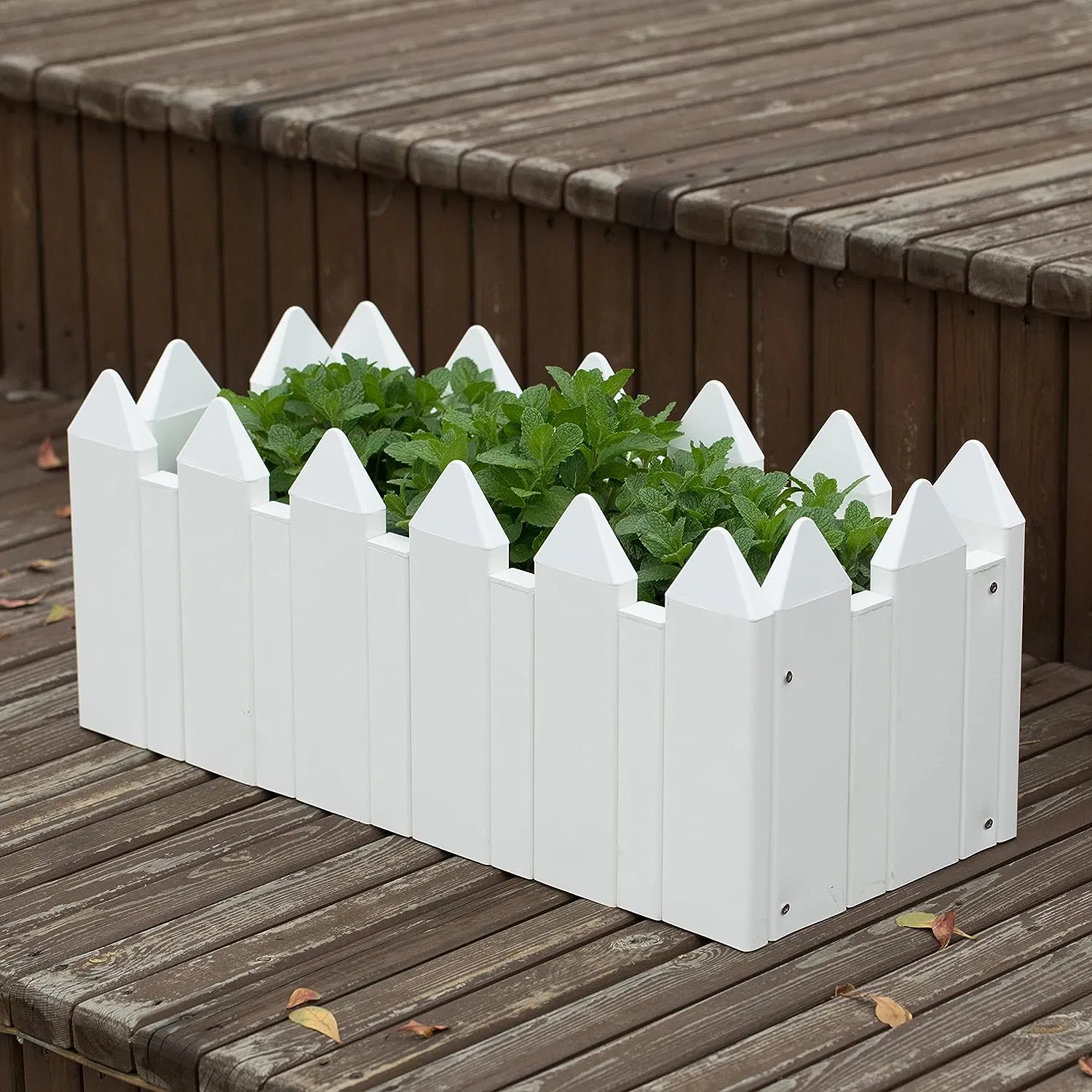 Easy to Assemble PVC White Rectangle Planting Vegetables Flower Rectangular Plastic Raised Garden Bed Elevated Planter Box Kit