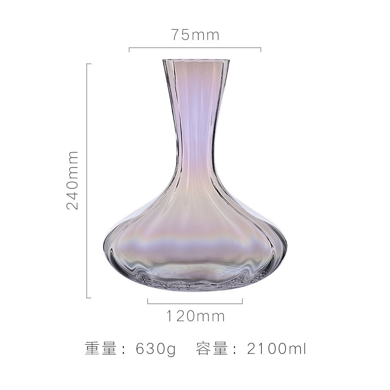 Handmade Lead-Free Transparent Crystal Glass Wine Decanter Classic Red Restaurant Use Carafe with Custom Logo Global Design