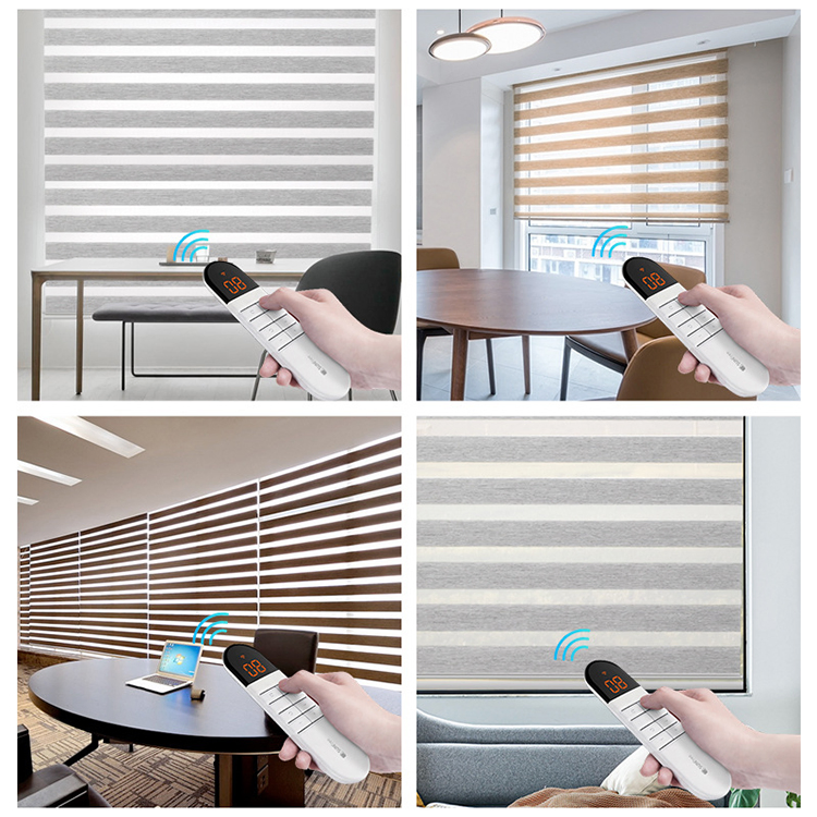 Day and Night WiFi Motorized Zebra Blinds for Window