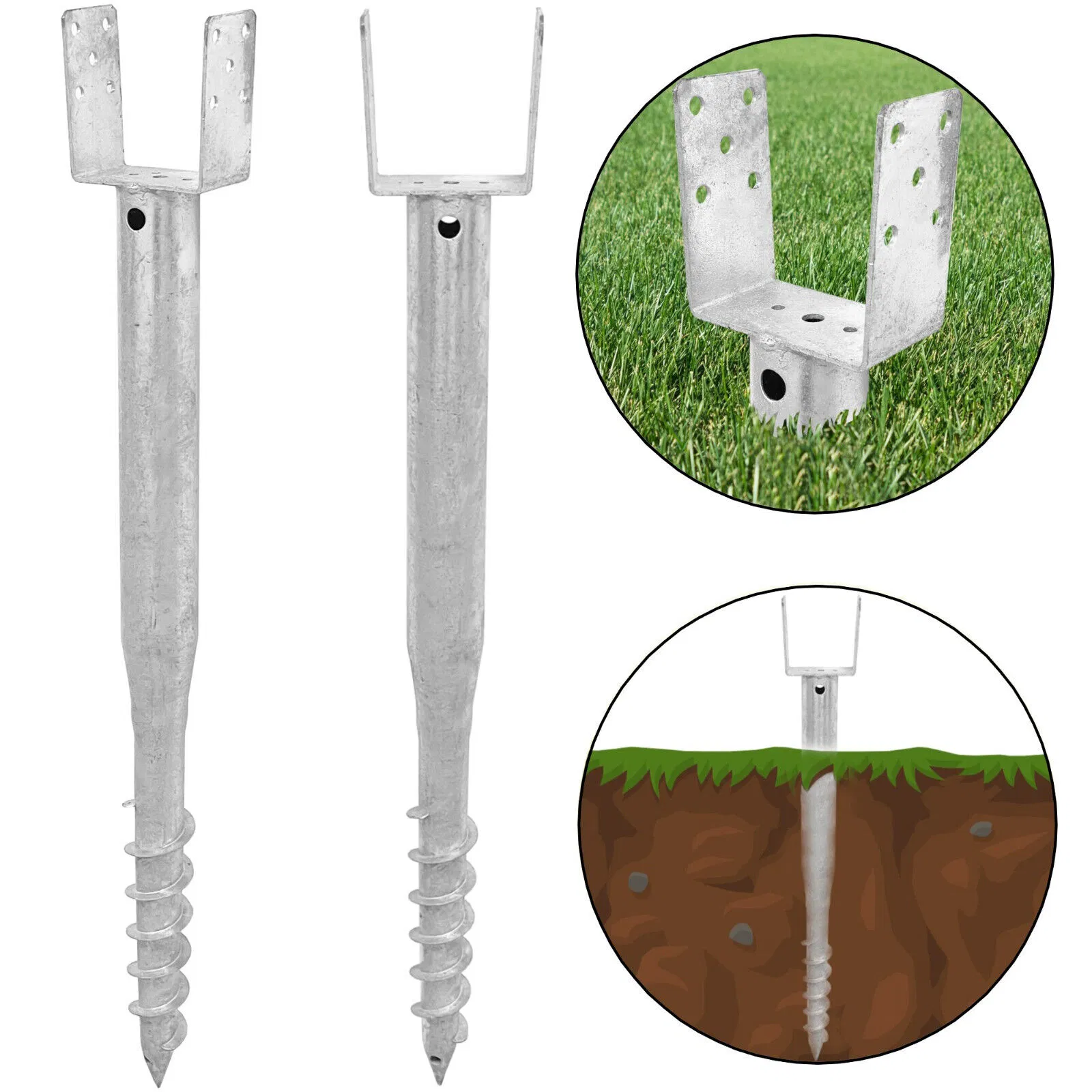 Винтовая свая U-образная 4x4 для заборов