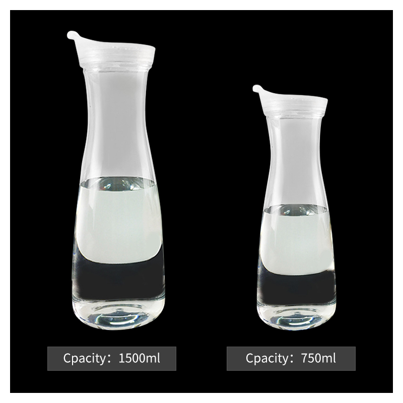 750ml 1500ml Transparent Tea Water Jug Juice Pot Plastic Carafes for Restaurant