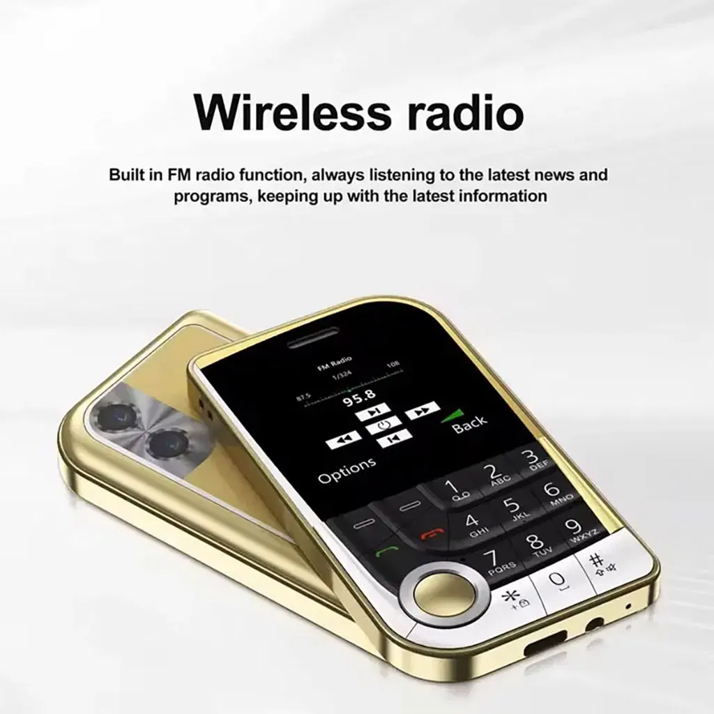 Кнопочный телефон с фонариком, FM-радио и MP3