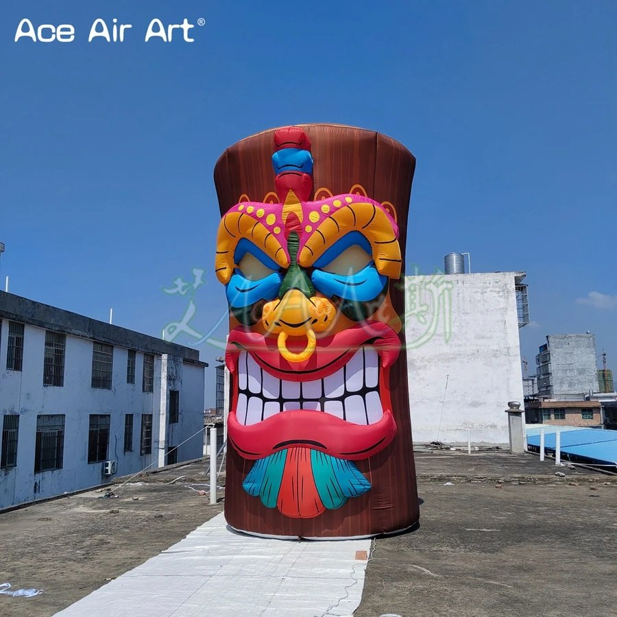 Outdoor 5mh Inflatable Tiki Statue Stump Inflatable Stump Model Plant for Advertising Decoration