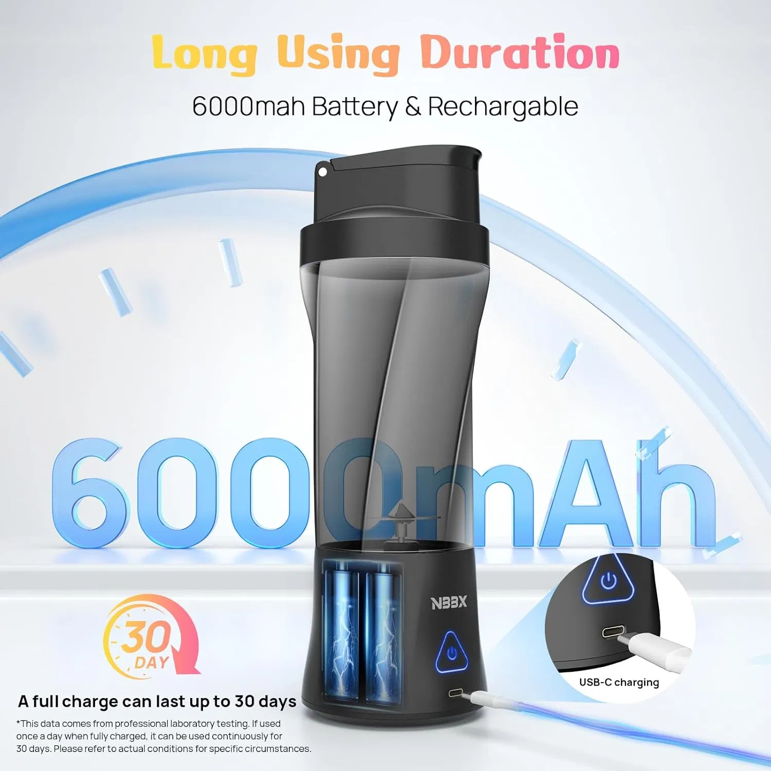 New 360W Rechargeable USB Travel Blender Cup Smoothies Shakes Mini Fruit Juicer Bottle Blender Mixer Mini Blender Portable