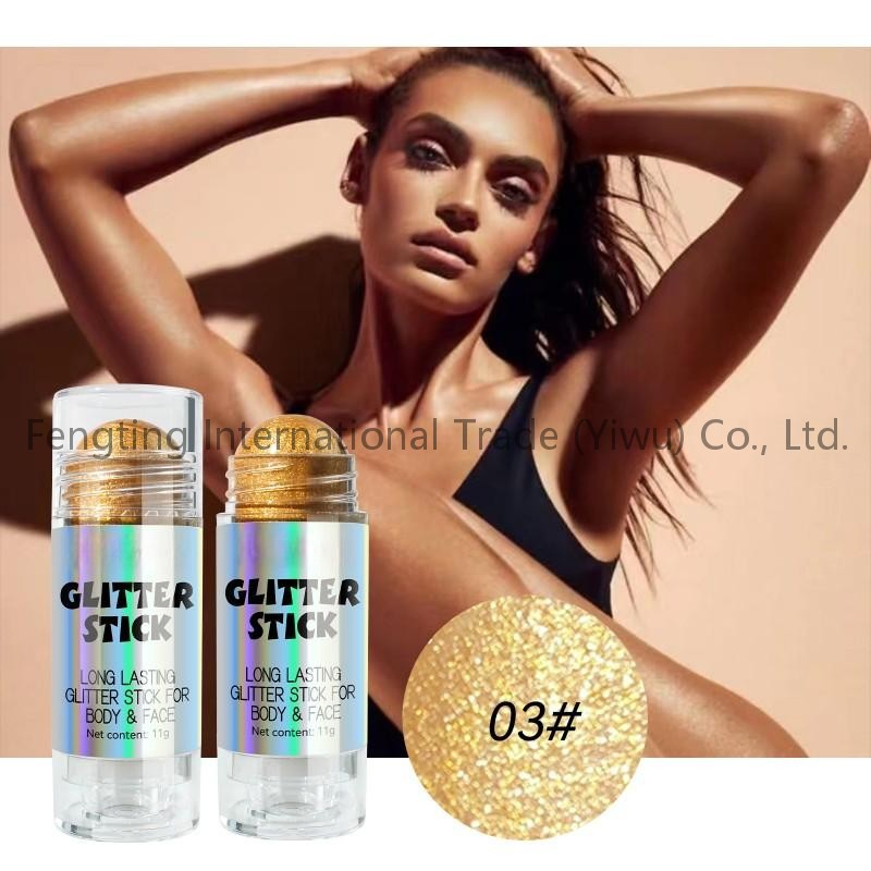 Hot Sale Halloween Waterproof Body Highlighting Stick Chunky Sparkling Pressed Powder Makeup for Face & Eyes