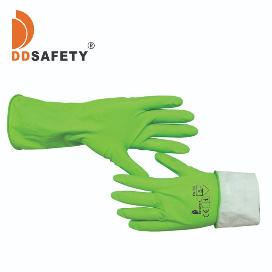 20+Years Direct Factory Green Natural latex rubber dish washing, oven cleaning house and bathroom cleaning and gardening gloves