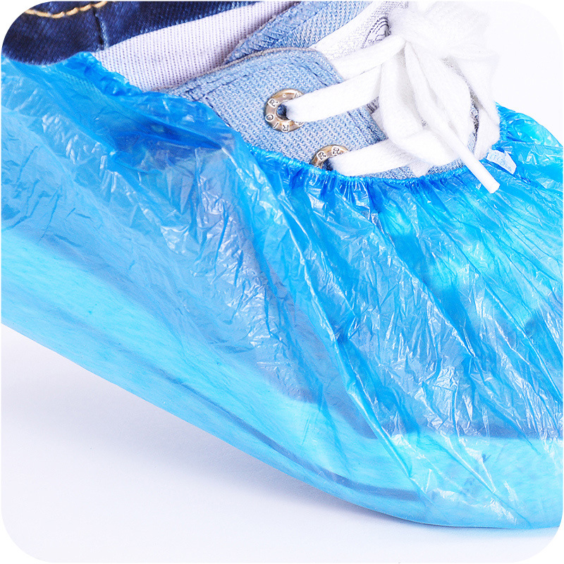 CPE Shoe Covers with Elastic Bands and Non-Slip Textured Soles for Sterile Work Environments