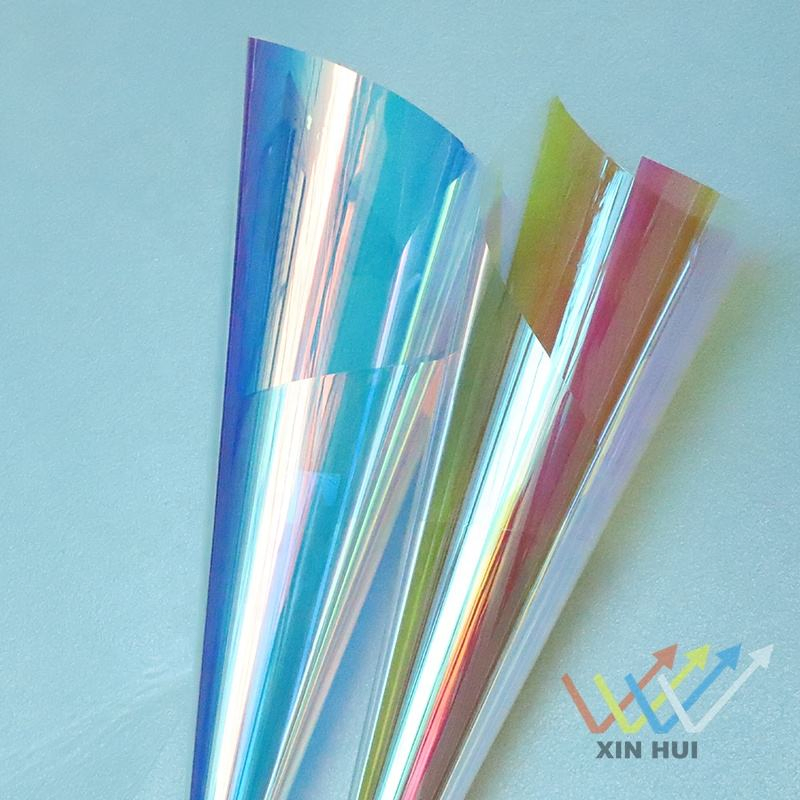 Building Decoration Colorful Chameleon Red Blue Rainbow Glass Sticker Window Tint Dichroic Glass Window Film