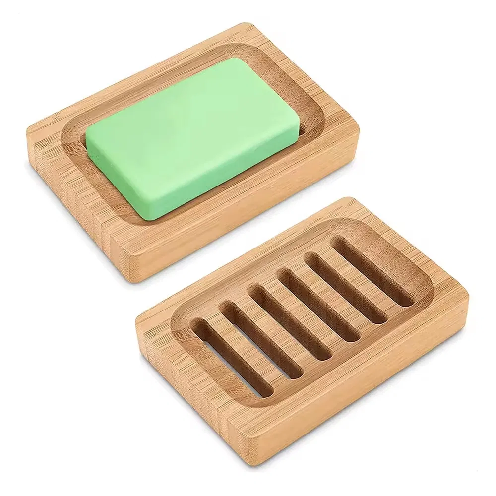 Wholesale Customized Logo Funny Bamboo Bathroom Shower Soap Dish