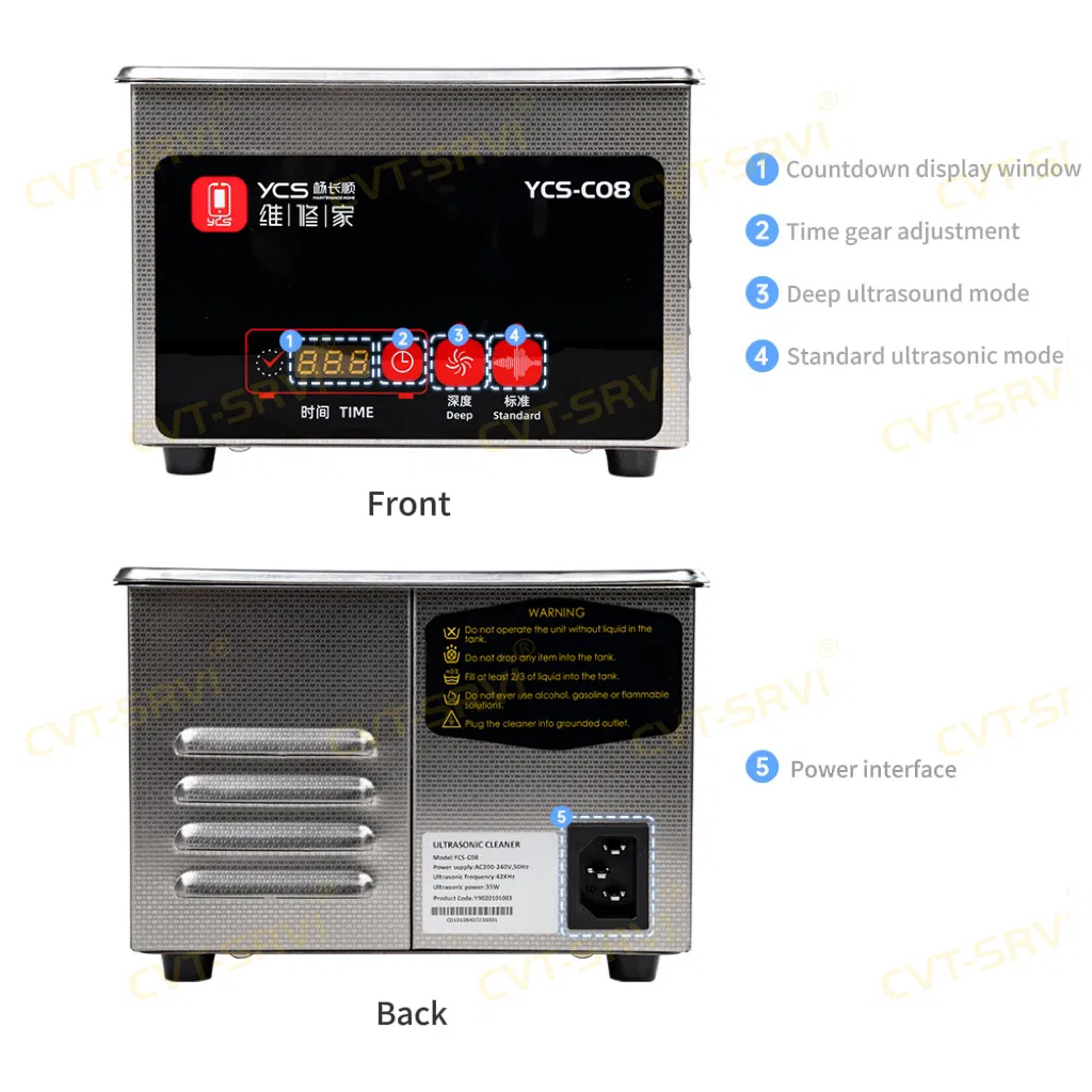 Ycs Custom Digital Ultrasonic Cleaning Machine for Cell Phone Repair Shops and Small Parts Cleaner Pbc