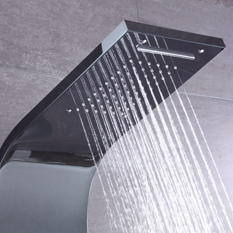 Sanipro Modern Black Stainless Steel Rain Shower System Mixer Faucet Bathroom Waterproof Wall Mounted Smart Shower Panels
