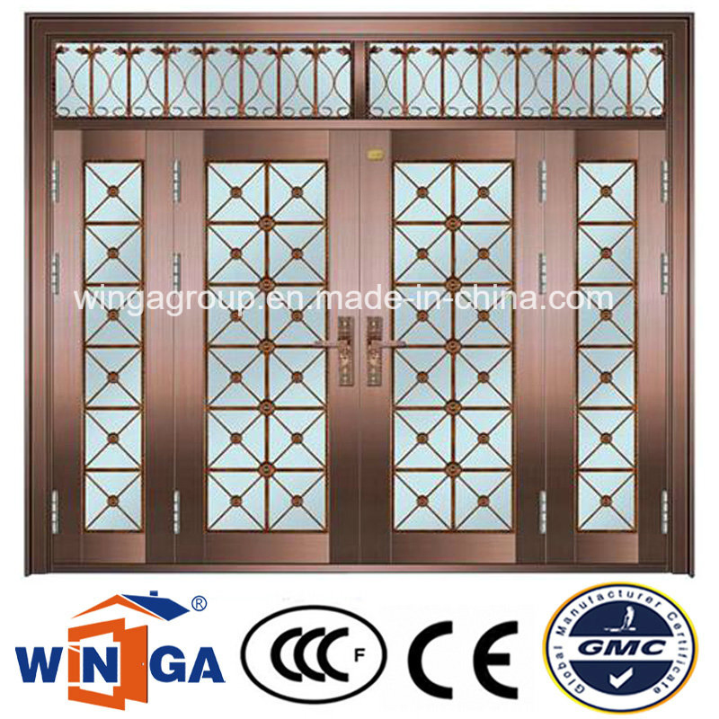 High Quality Security Metal Glass Copper Door (W-GB-19)