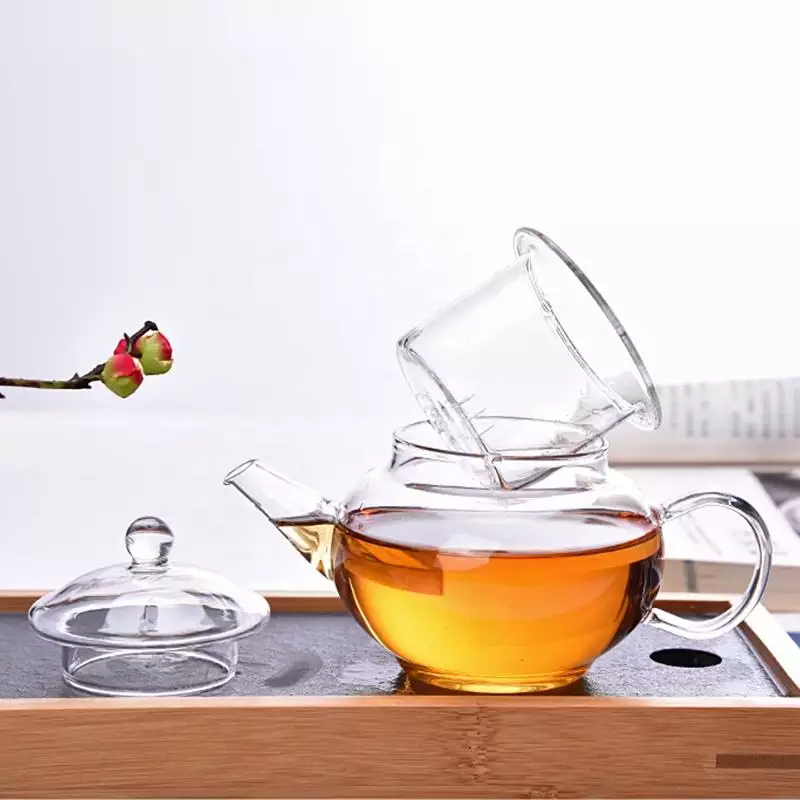 Wholesale Hand Blown 250ml Glass Teapot with Infuser for Tea