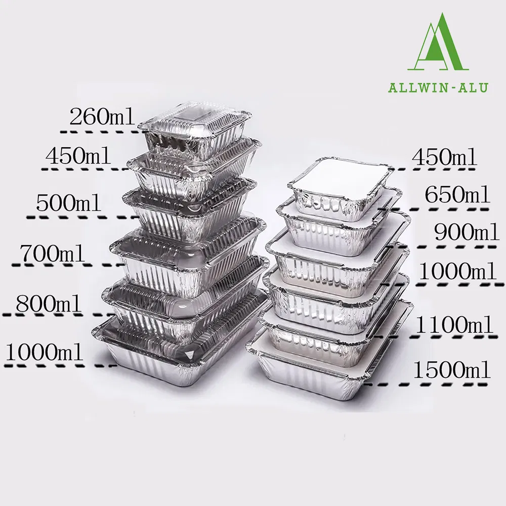 Алюминиевый контейнер с крышкой 600мл для еды на вынос