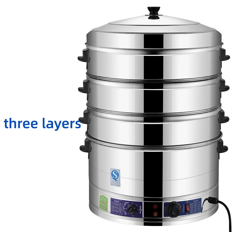 Restaurant Large 6 Layers Stainless Steel Layer Food Electric Steamer Pot