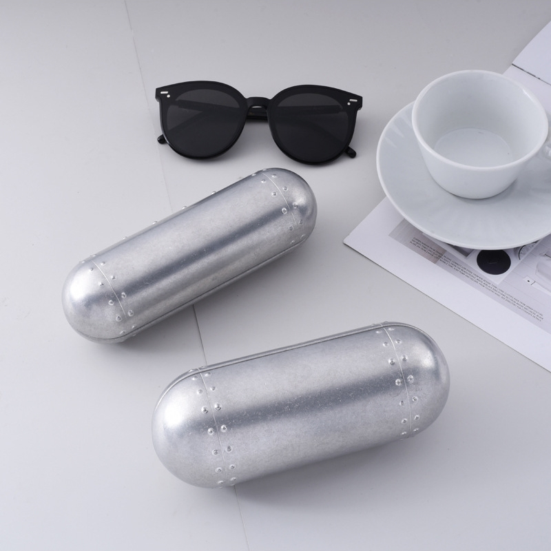 Wholesale Customized Spot Aluminum Soft Lining Vintage Eyeglasses Sunglasses Case