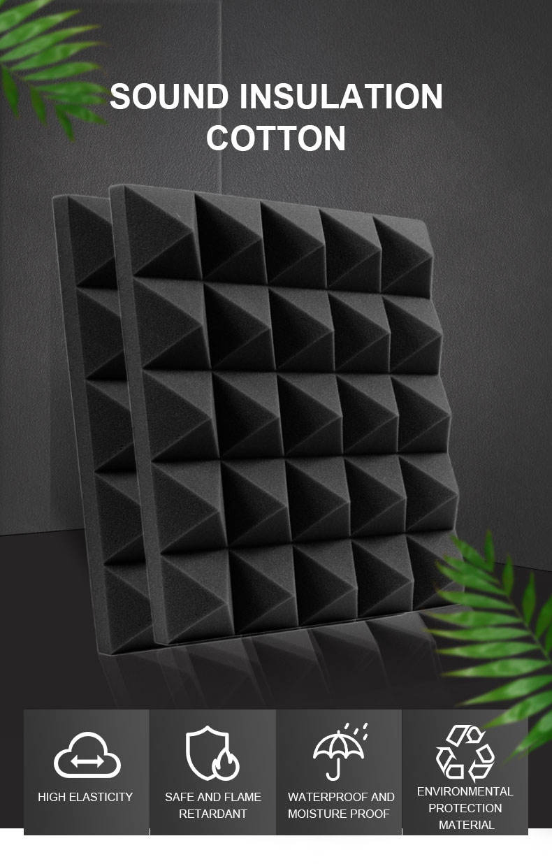 Home Theater Studio Sound Proof Wall Panels Acoustic Foam Near Me with Back Self Adhesive 50*50*5 Red Pyramid High Density
