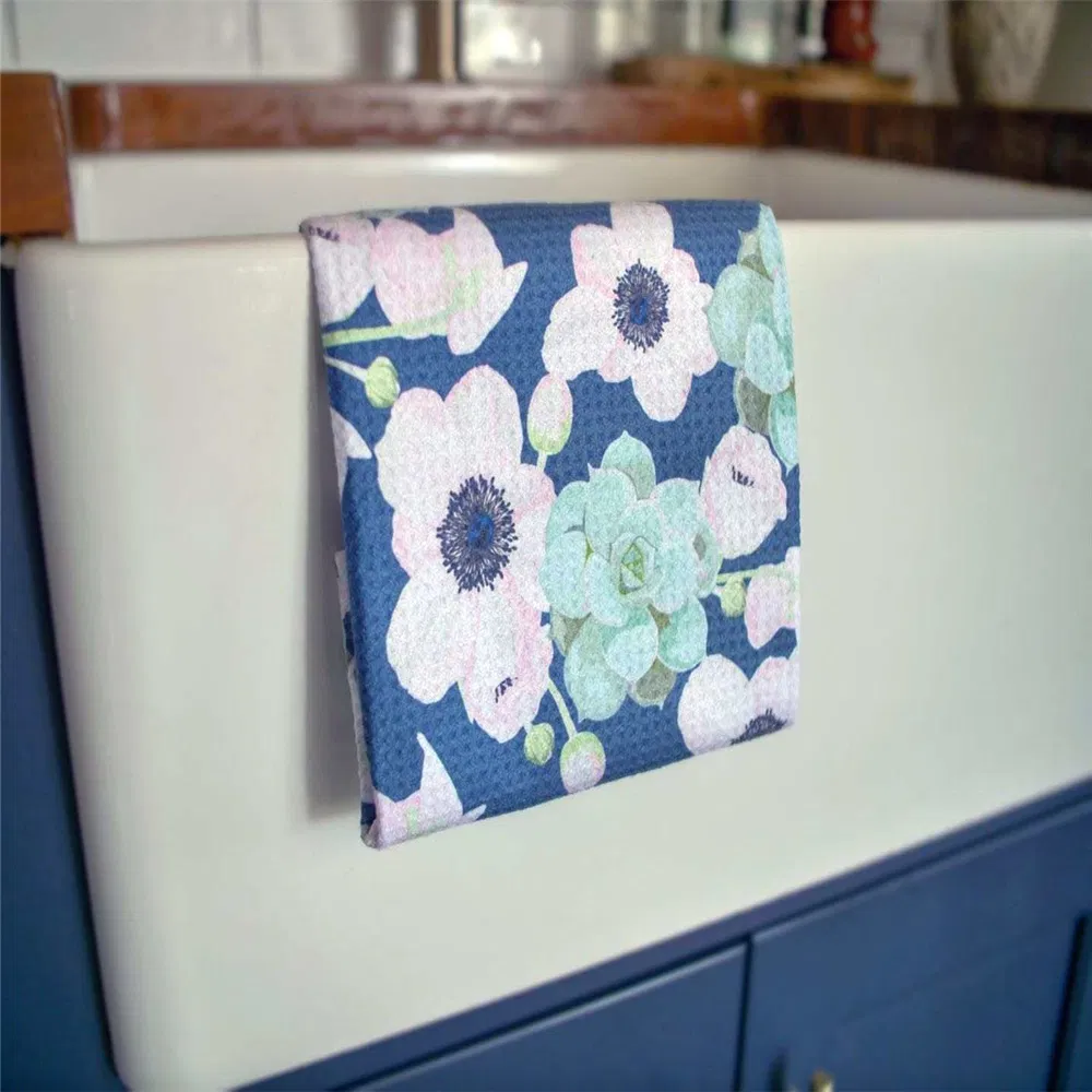 Spot Microfiber Waffle Kitchen Towel Custom Design Printed Kitchen Tableware Tea Towel