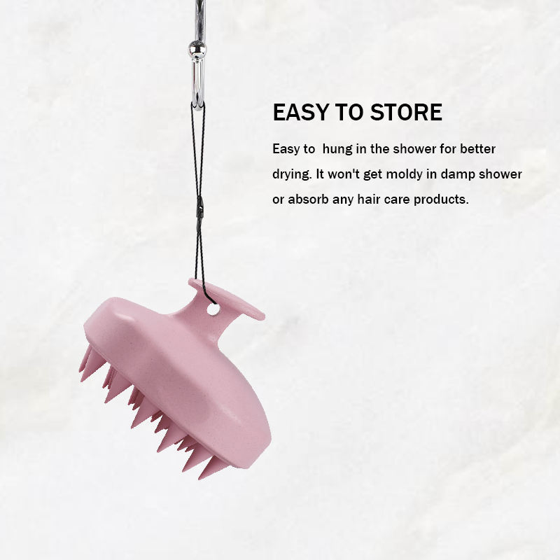 Wheat Straw Silicone Hair Brush Shampoo Brush Scalp Massager Organic Silicone Cleaning Care Shampoo Brush Scalp