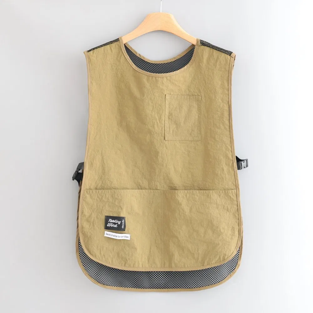 Wholesales Custom Waterproof Pocket Design Quick-Release Buckle Sleeveless Vest Unisex Kitchen Bar Cafe Cooking Apron