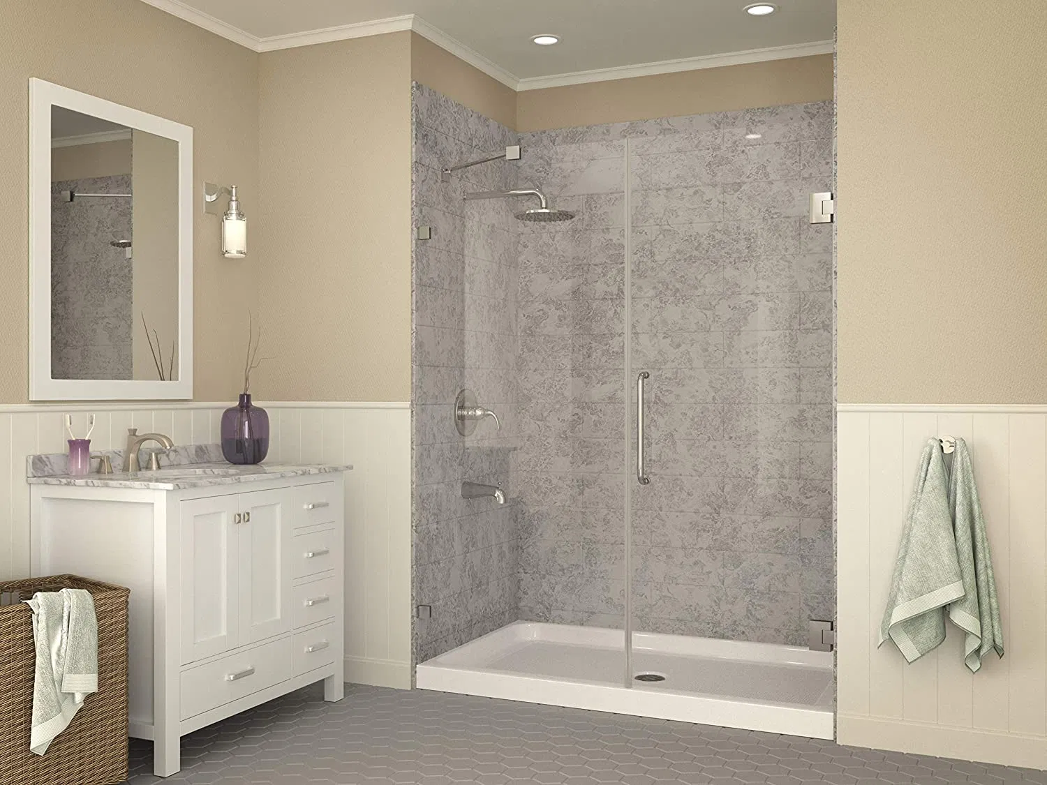 H Shower Base Pan Center Drain Non-Slip Stainless Steel Shower Drain