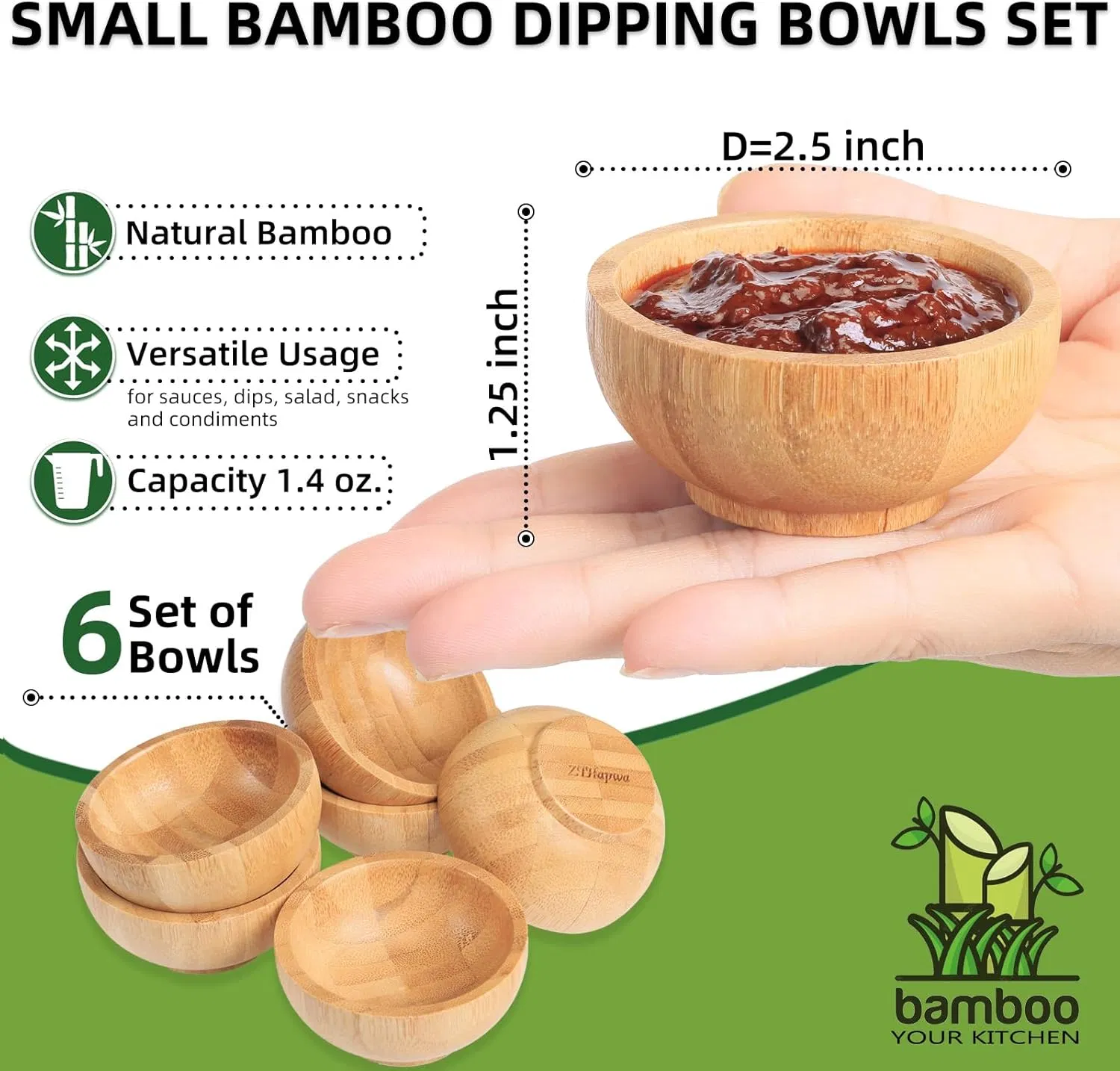 Bamboo Household Simple, Seasoning, Dipping Bowl