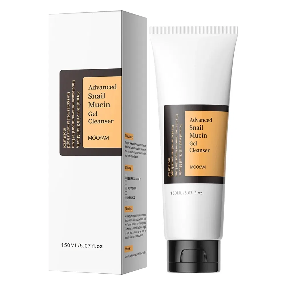 Snail Mucin Gel Cleanser Korean Skincare Face Wash Vitamin C Organic Hydrating Smoothing Facial Cleanser