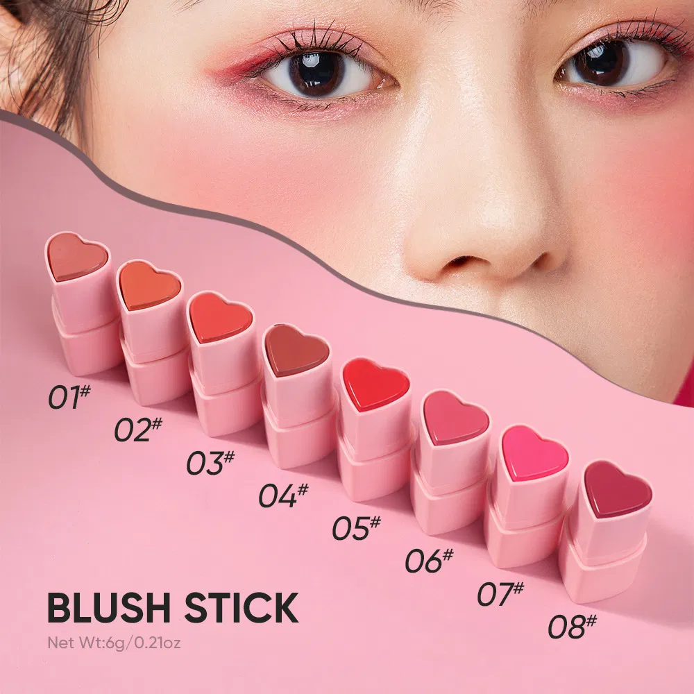 Waterproof High Pigment Vegan Pink Blush Stick with Mineral Sunscreen