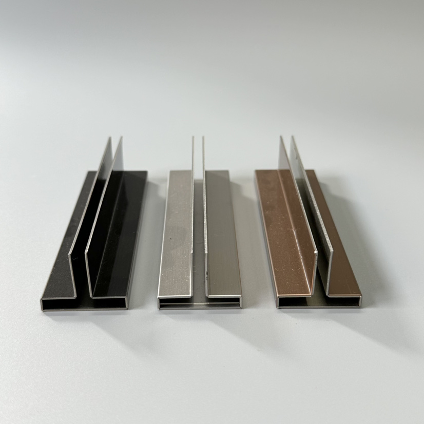 Decorative Line Rose Gold Metal Strip T Shape Stainless Steel Tile Trim for Hotel