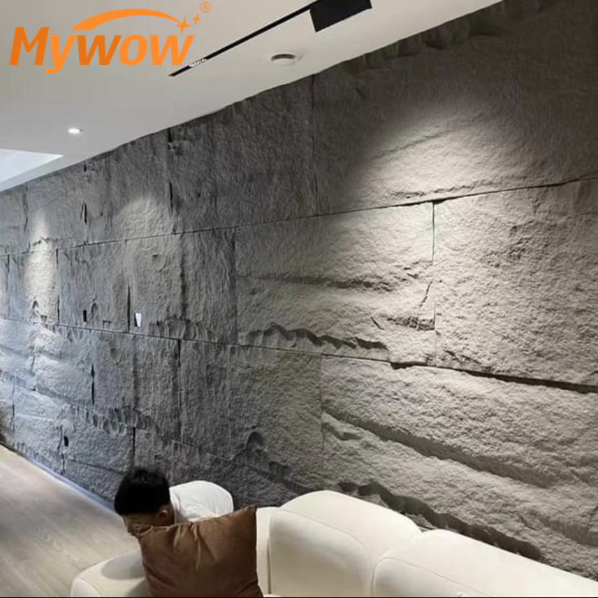 Popular Designs Different Sizes Artificial Rock Panels PU Faux Mushroom Stone