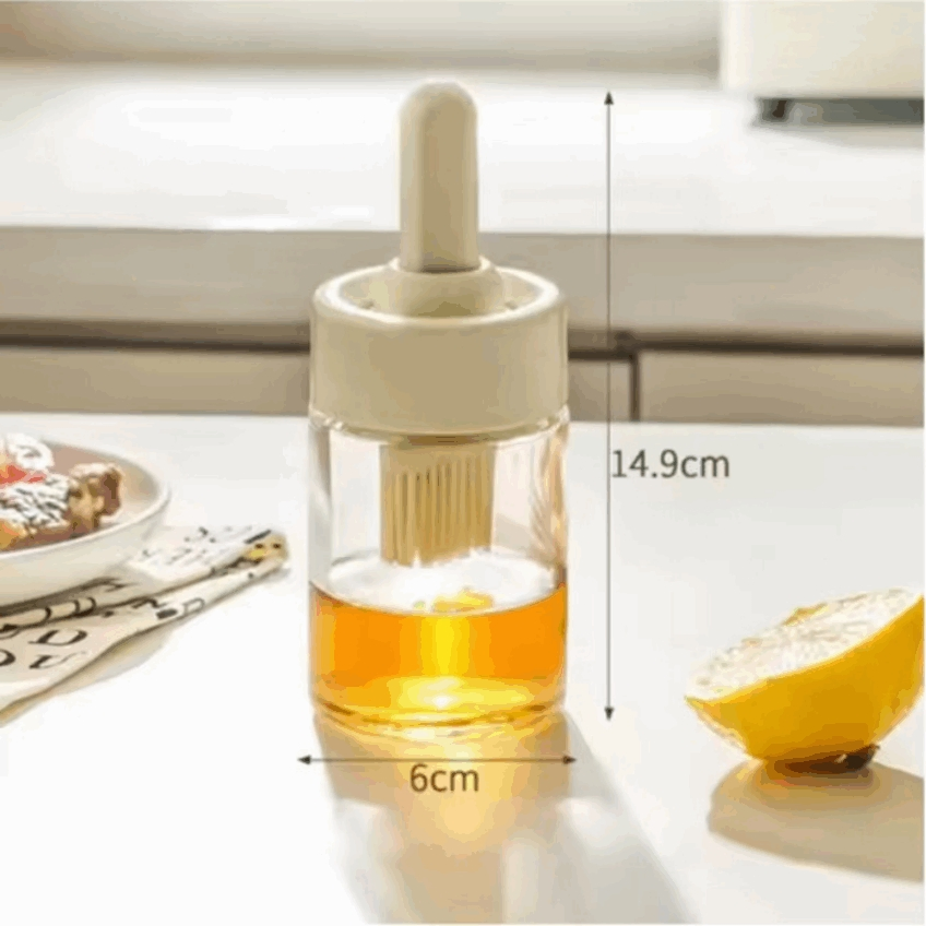 360 Degree Rotating Oil Bottle Brush Head for Effortless Cleaning of Curved Surfaces Inside Glass Oil Containers