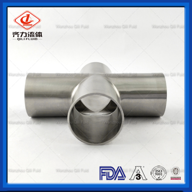 Sanitary 304/316L Stainless Steel Pipe Fitting Polished Welding Equal Cross