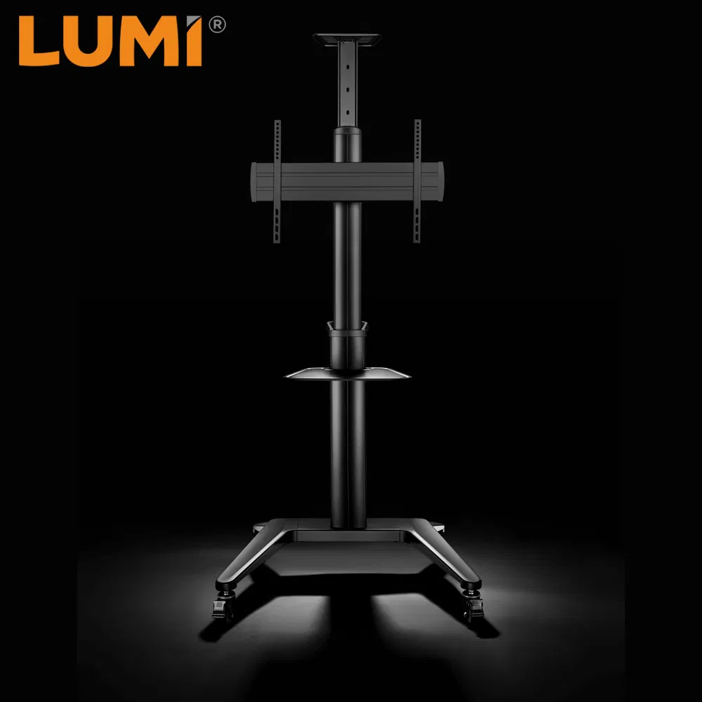 Wholesale OEM ODM Universal Height Adjustable Mobile TV Cart with Wheels for Classrooms and Training Facilities