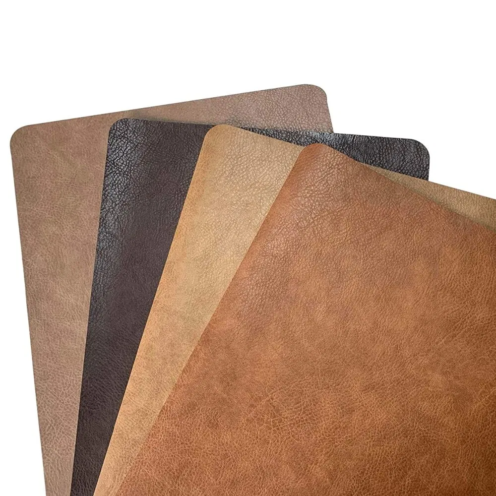 Paint Edge Hard Luxury Home Hotel Restaurant PU Desk Top Pad Table Plate Mats Faux Leather Thick Dinner Mat