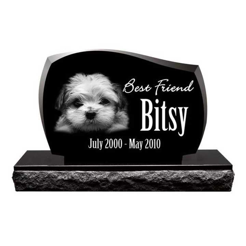 Natural Stone Granite Pet Memorial Cat Dog Headstone Pet Black Granite Monuments