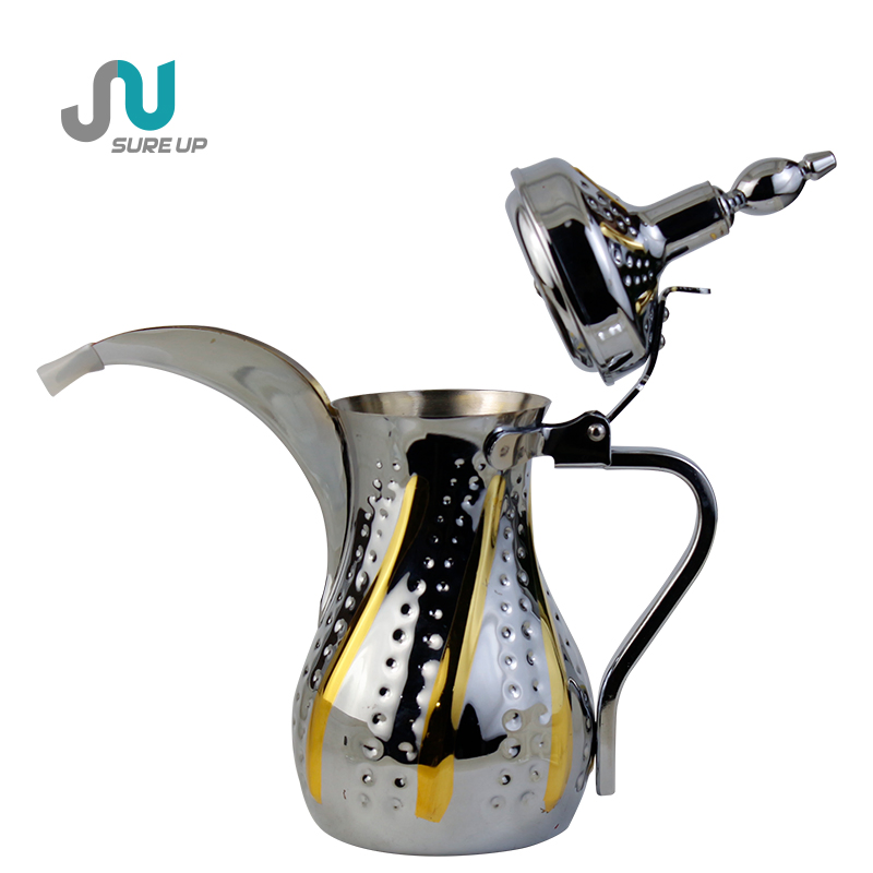 Customized 2023 New Design Stainless Steel Arabic Coffee Pot Dallah Arabic Coffee Dallah for Tea